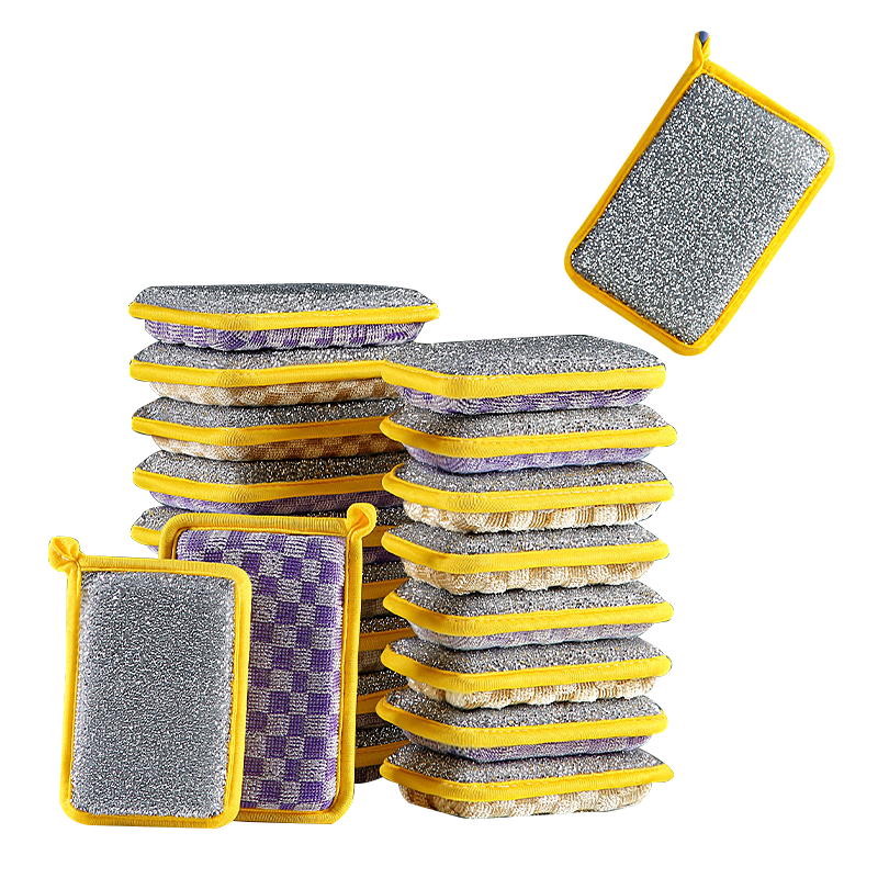 MISHIGUANG Sponge Dishcloth, 13*13cm*5 Pieces, Kitchen Dishwashing Cloth, Alternative to Steel Wool Scrubber, Pot Cleaning Tool, Cleaning Cloth