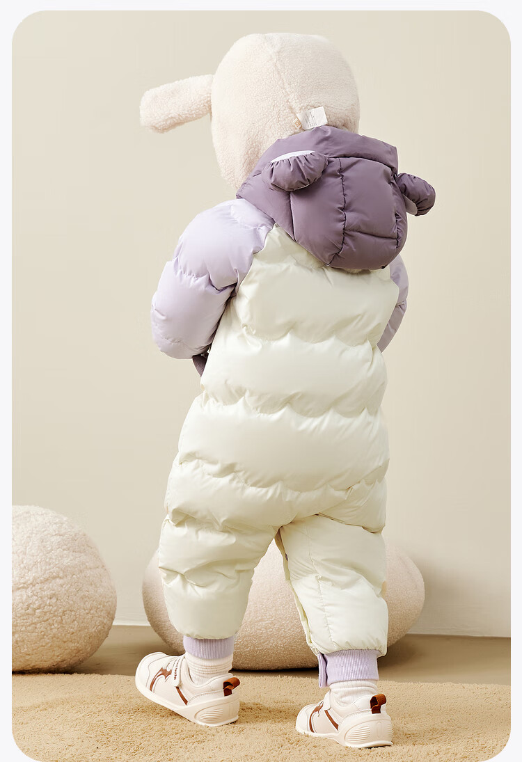 Minibala Newborn Baby down Jacket Onesie, Outdoor Wear for Boys And Girls, White Duck down Winter Coat 20