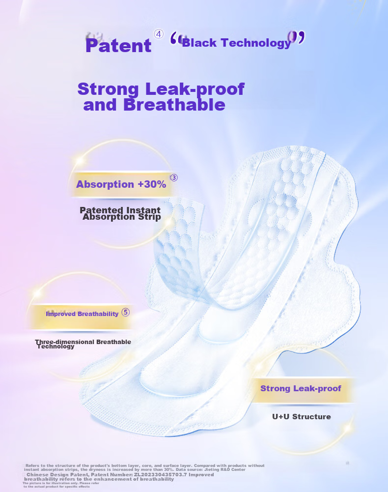 Jieting Day And Night Sanitary Napkins Combination Breathable Double U Quick-Absorbing Leak-Proof Menstrual Pads 3 Packs 25 Pieces Sold by JD Official Flagship Store 2
