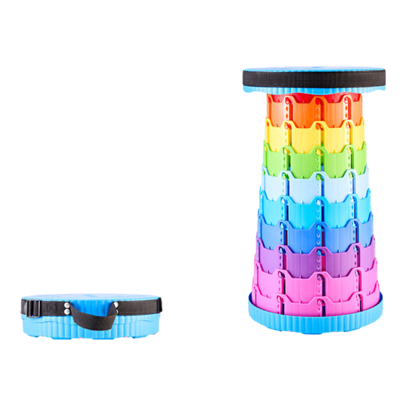 Suncojia Outdoor Folding Stool, Portable Chair with Adjustable Height, Fishing Seat for Queuing, Camping And Travel Use