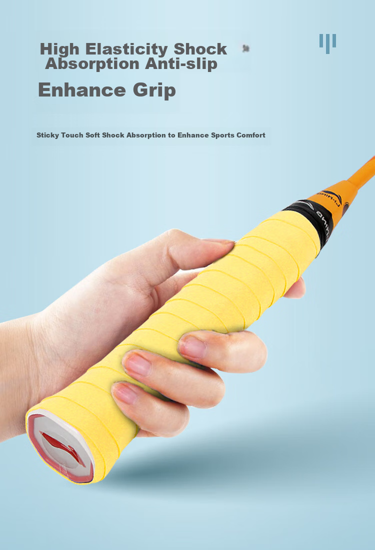 Li-Ning Badminton Grip Tape, Sweat-Absorbing And Non-Slip GP2000, Pack of Ten, Bright Lemon Yellow with Osmanthus Fragrance 5