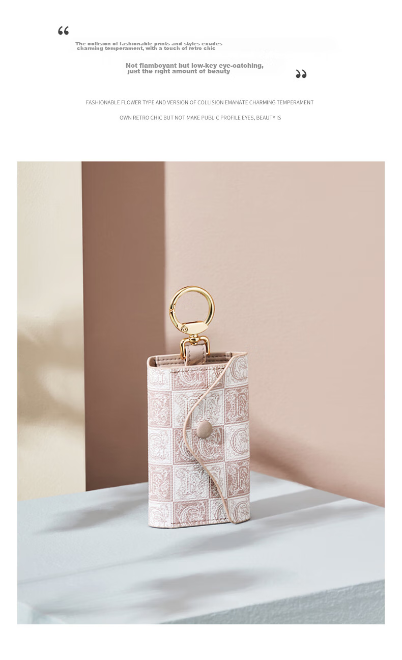 GOLF Key Pouch, Women's Fashionable Printed Multifunctional Storage Bag, Card Holder, Classic Key Case, Car Keychai 6