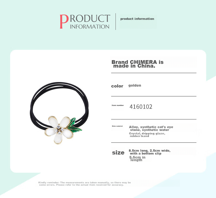 CHIMERA High-End Hair Tie, Cat's Eye Stone Four-Leaf Clover Hair Clip, Ponytail Elastic Band, Birthday Gift for Wome 12