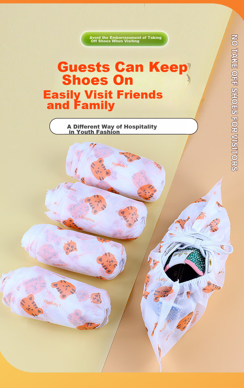 JOYTOUR Disposable Shoe Covers [100 Pieces], Thickened Non-Woven Fabric, Dustproof, Breathable, Indoor Foot Covers, Non-Slip, for Home Use And Guest Receptio 12