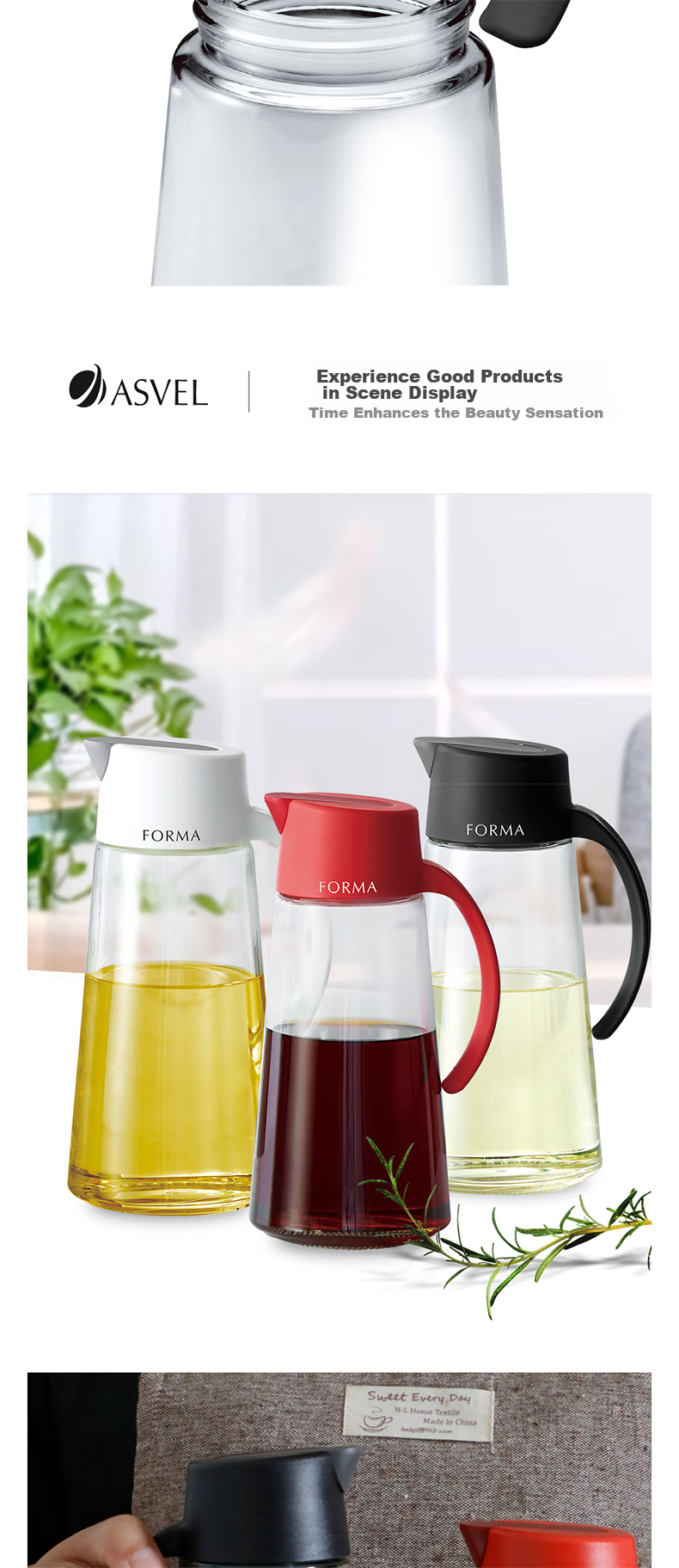 ASVEL Glass Oil Bottle, Kitchen Oil Bottle for Soy Sauce And Vinegar Seasoning, Condiment Bottle, Food-Grade with Lid Cover, 160ml 9