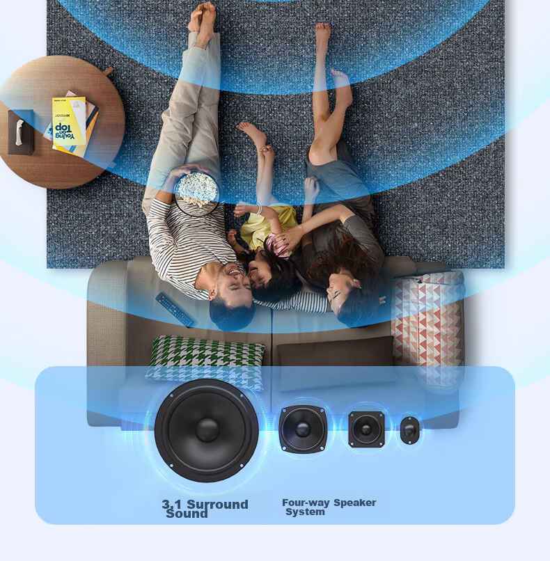 HANHONG_AUDIO 019KW-K TV Soundbar, Home Theater KTV Package, Surround Sound Karaoke Bluetooth Speaker, Karaoke Sound System for Home Indoor Use, Computer PS5 Speakers 10