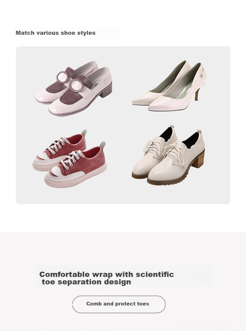 FOOTOPPO Heel Pads, High Heels, Anti-Pain Half-Sized Pads, Breathable Invisible Foot Protection, Women's Anti-Friction Half Pads, Foot Pain Relief Device 6