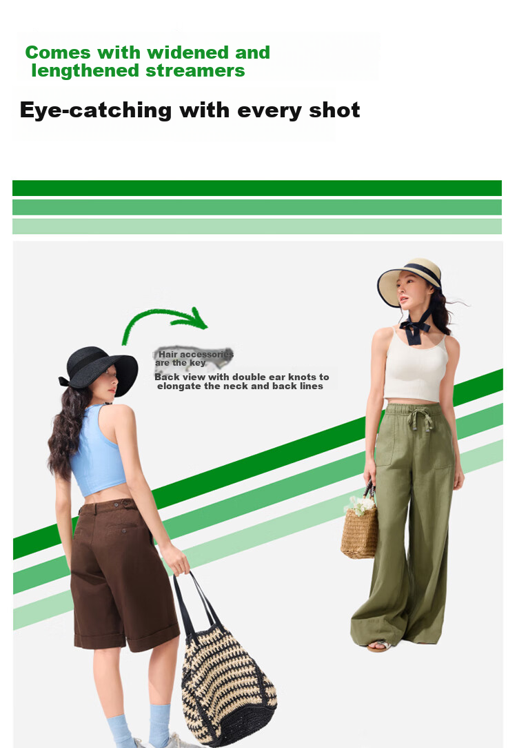 Beneunder Sun Hat for Women, Straw Hat, Sun Protection Hat, Portable Ribbon Hat, Egg Roll GP745 Gray 12
