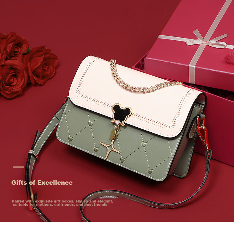 Aiqinghai Leather Handbag, Women's Crossbody Bag, Brand Shoulder Bag, Small Square Bag, Birthday Gift for Wife on May 20, Present for Girlfriend 1