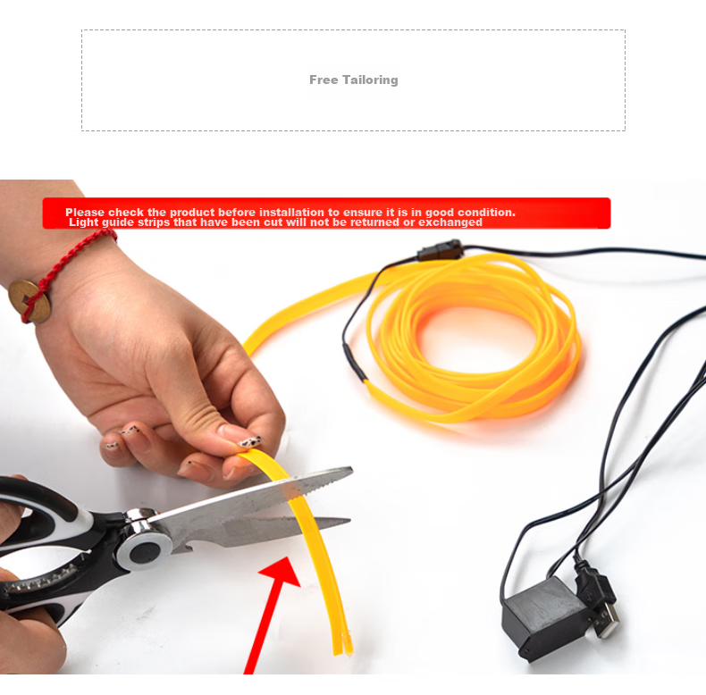 Siwangongli Car Interior LED Light Strip, USB Atmosphere Cold Light Line, Car Modification, No Wiring Required, SWY6527 9