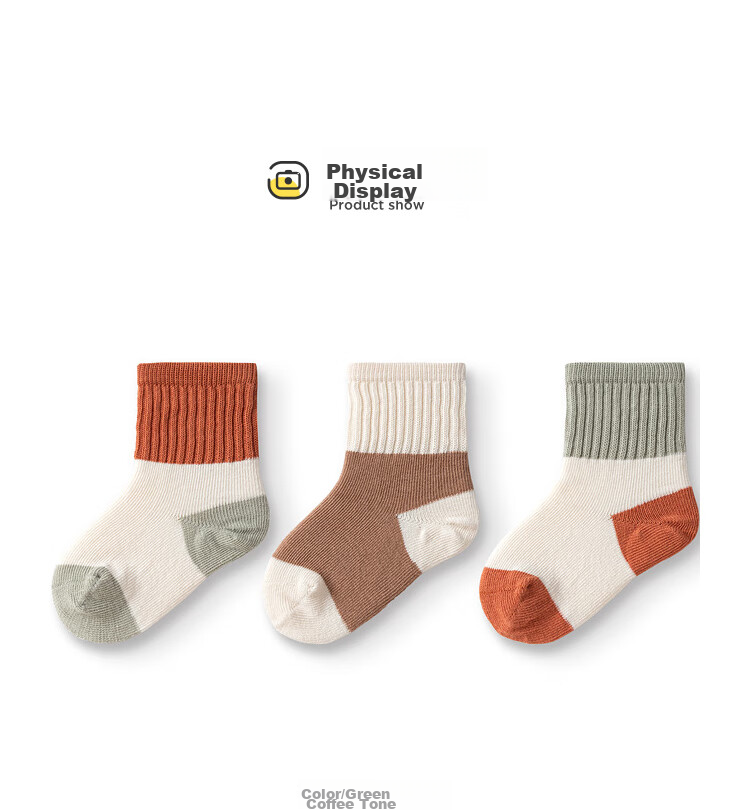 BALABALA Baby Mid-Calf Socks Cotton Autumn Season Boys Girls Newborn Infant Socks Non-Binding Three Pairs Pack 208924172213 11