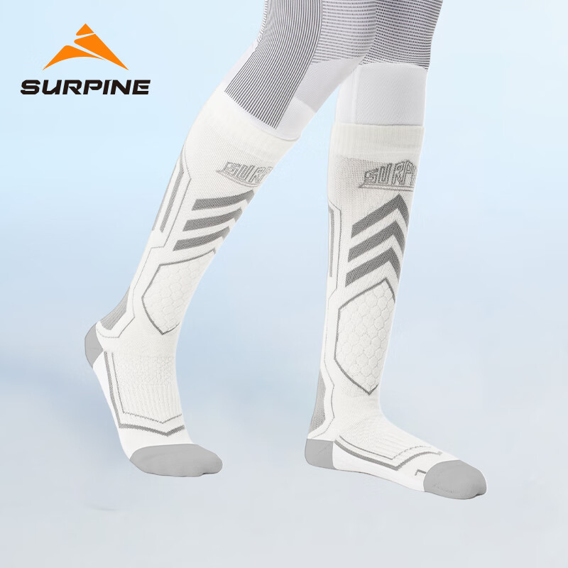SURPINE Professional Ski Socks for Men And Women, Warm Compression Wool Long Outdoor Sports Socks