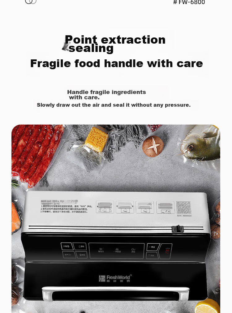 Fresh World Vacuum Sealer Machine for Home And Commercial Use, Fully Automatic Packaging Machine, Suitable for Both Dry And Wet Food, High Suction Power, High-Power Food Compression Sealing Vacuum Machine FW-3150 11