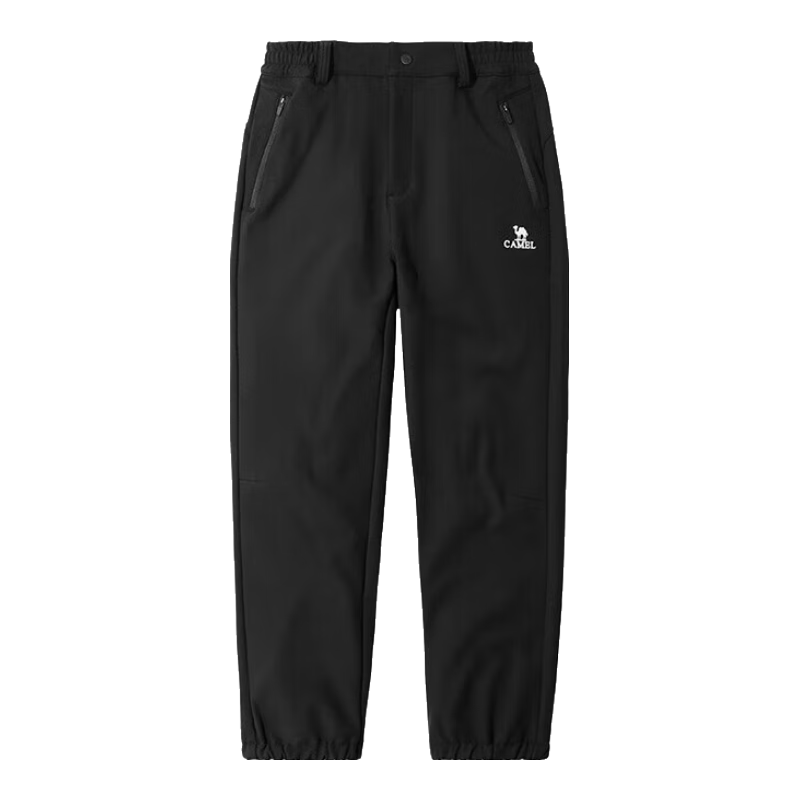 CAMEL Women's Outdoor Softshell Pants Unisex Spring Autumn Windproof Water-Repellent Fleece-Lined Thickened Warm Tactical Cargo Pants Trend