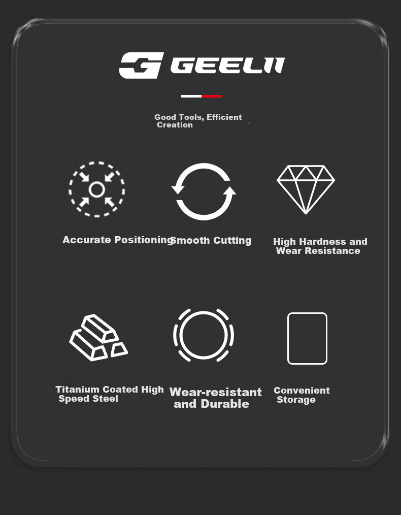 GeeLii Twist Drill Bit Set, Aluminum Alloy Drilling Tiles Metal Steel Hand Drill Bits 19-Piece Set 56218 2