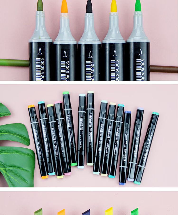 FINECOLOUR Third Generation Soft Tip Dual-Tip Marker Pen for Alcohol-Based Painting, Hand Drawing, Design - 270 Medium Gray Art Sketching Watercolor Pen, Aesthetic Drawing Tool 7