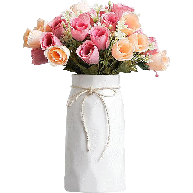 Shengshitaibao Ceramic Vase Ornament, Artificial Flower Arrangement Small Vase, Water Cultivation Plant Desktop Decoration, Shiling Style 21cm