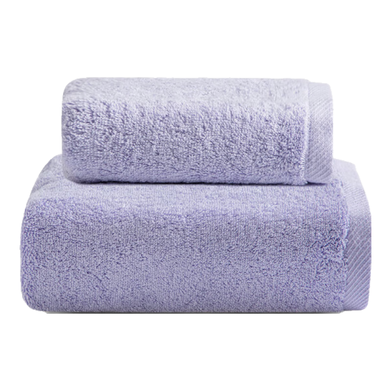 UCHINO Soft Twisted Cotton Cloud Bath Towel, Gentle Face Towel, Pure Cotton Household Absorbent Full Cotton Bath Towel, Purple + Laundry Bag