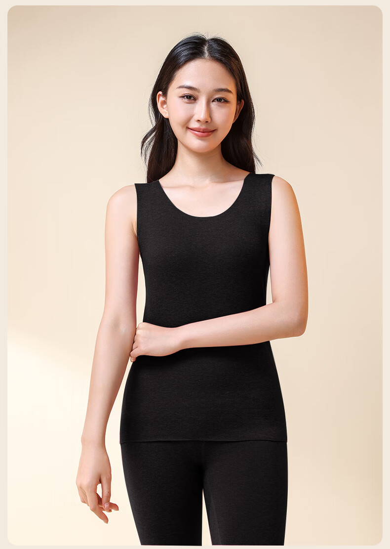 XUEXIMAN 100% Wool Thermal Vest for Women, Warm Uterus Protection, Waist Support, Seamless, Heat-Generating, Fleece-Lined Underwear, Spring And Autumn Base Layer Top 18