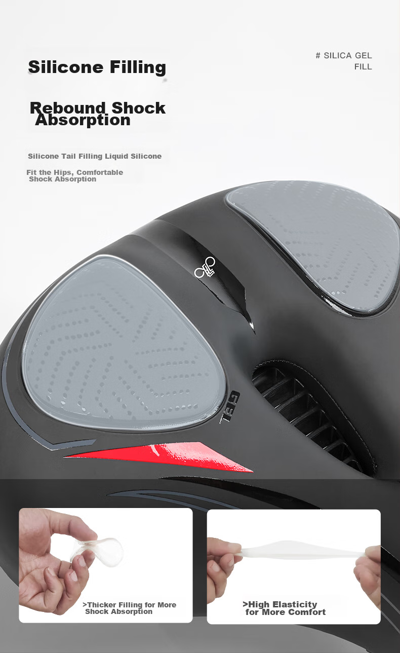 FOREVER Bicycle Mountain Bike Soft Seat Cushion Universal Comfortable Silicone Saddle, Black And Blue Silicone Seat Pad 12