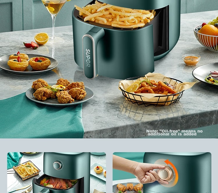 SUPOR ZMD Anxin Series, Cooking Visualization, Enjoy Delicious Food, Inner And Outer Metal Material, Steam Tender Frying, 1500W High Power, 6.0L Large Capacity, Air Fryer KJ60D76 2