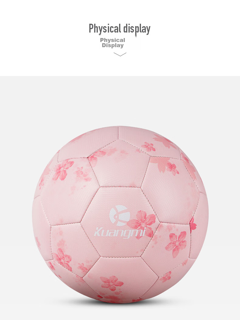 Kuangmi Cherry Blossom Pink Soccer Ball, Size 5, for Middle School Students' Exams, Youth Training And Competition Balls, Birthday Gift Ball for Boys And Girls 6