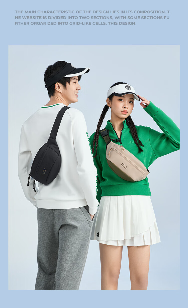 GOLF Chest Bag, Unisex Crossbody Bag, Casual Lightweight Phone And IPad Bag, Versatile Cycling Sports Waist Pack, Running Bag 9