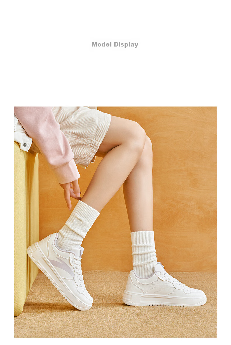 Anta Easy Lightweight Soft and Elastic Women's Summer Breathable Casual Sneakers Thick-soled Wear-resistant Height-increasing Couple White Shoes 16