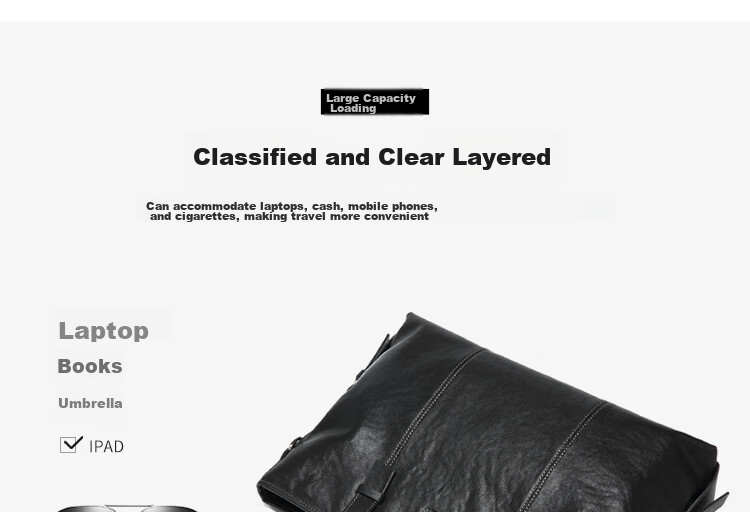 GOLF Briefcase, Men's Business Top-Grain Leather Handbag, Large Capacity Laptop Bag, Fashionable Horizontal Style Shoulder Crossbody Bag 21