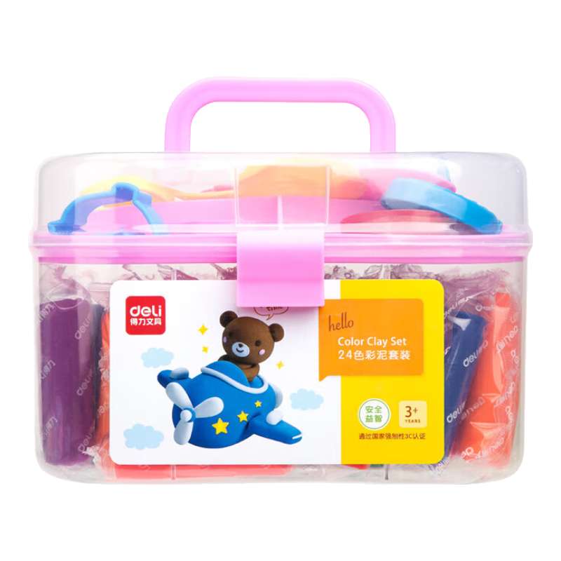 Deli Children's 24-Color Clay Playdough DIY Non-Adhesive Birthday Gift Holiday Toy for Boys And Girls