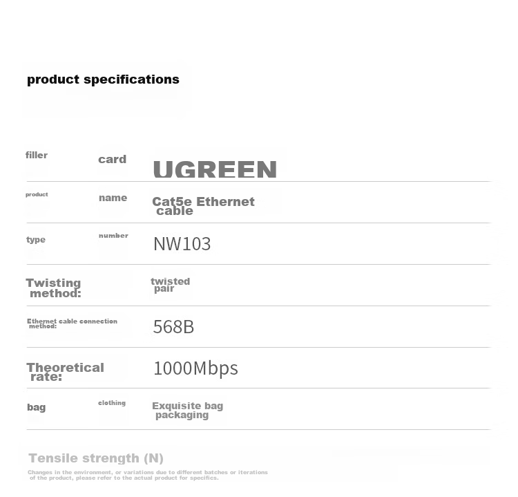 UGREEN Cat5e Ethernet Cable, Gigabit Network Connection Cable, Cat5e Patch Cord 5 Meters, Home Engineering Computer Broadband Eight-Core Twisted Pair Double Connector Cable Black 35817 18