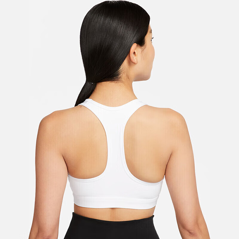 NIKE Women's Sports Bra, Medium Support, MED SPT BRA Sports Bra, DX6822-100, White, Size M