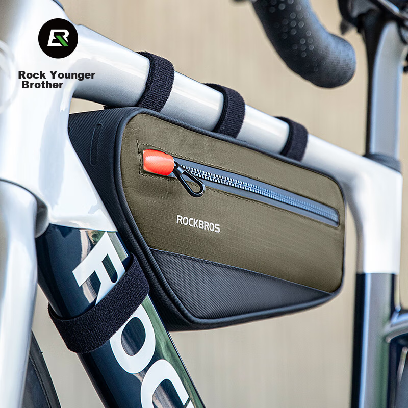 ROCKBROS Bicycle Bag, Triangle Bag, Top Tube Bag, Bottom Crossbar Bag, Storage for Road Bikes And Mountain Bikes, Commuter Cycling Equipment, Black