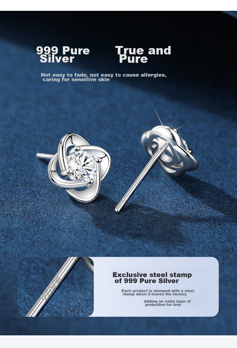 GLTEN Four-Leaf Clover Hetian Jade Pure Silver Stud Earrings for Women, 2026 New Birthday Mother's Day Gift, Practical Present for Mom And Elders 4