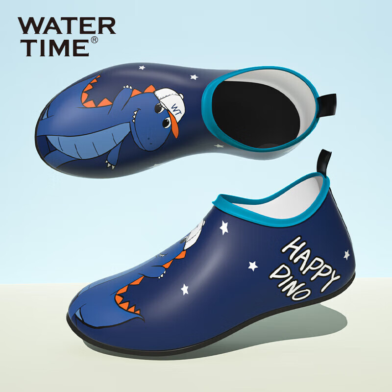 Детские пляжные тапочки WATERTIME, синий динозавр, размер 6XS (24/25), для плавания, дайвинга, пляжа