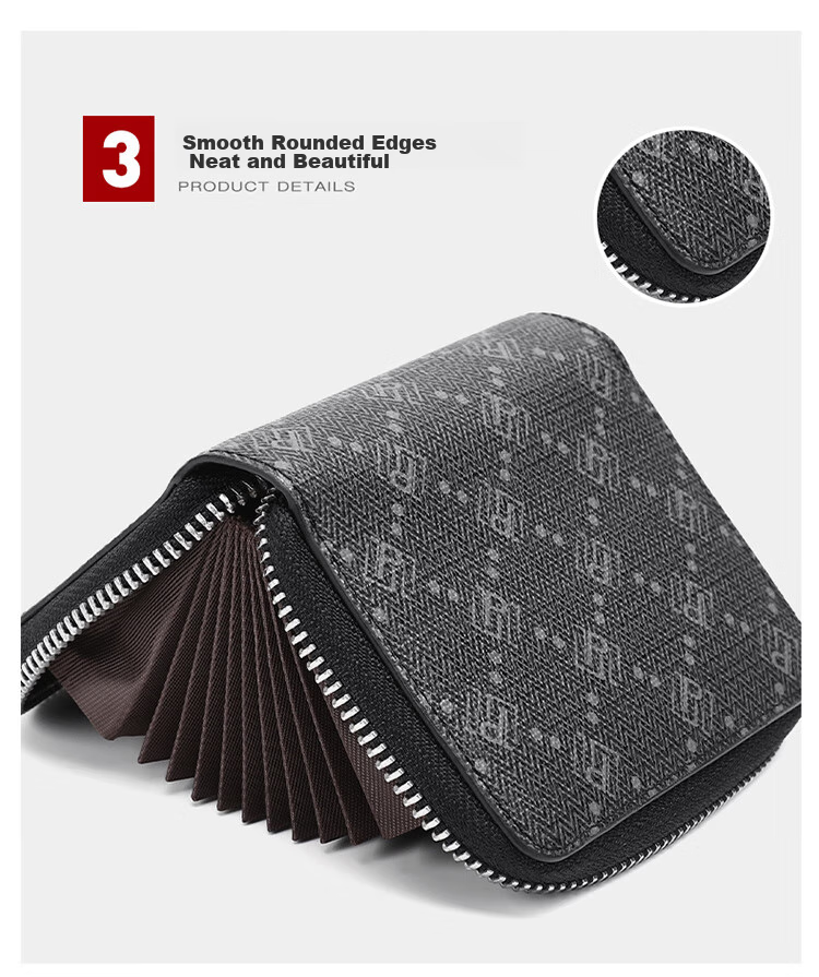 POLO Card Holder for Men, Multi-Card Accordion Wallet, Portable Coin Purse, Business Card Case, Gift Box Set, Birthday Present for Boyfriend 19