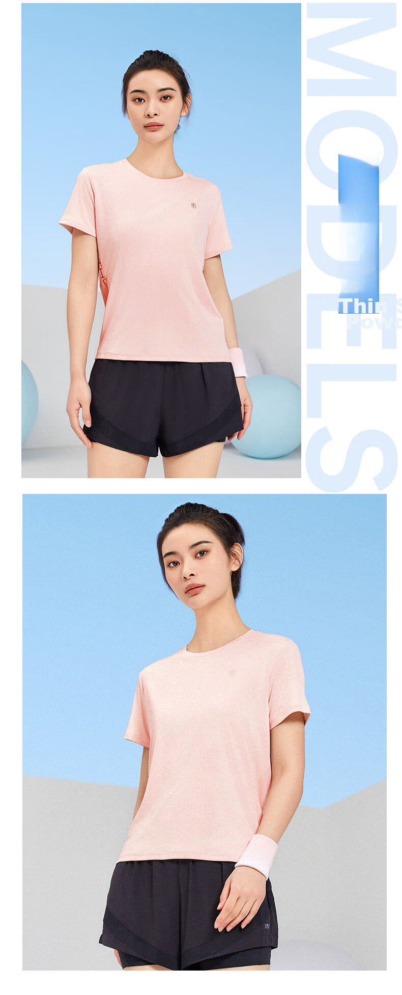 QIAODAN Women's Short-Sleeve T-Shirt, Summer Breathable Quick-Dry Round Neck Sports Running T-Shirt Top for Wome 12