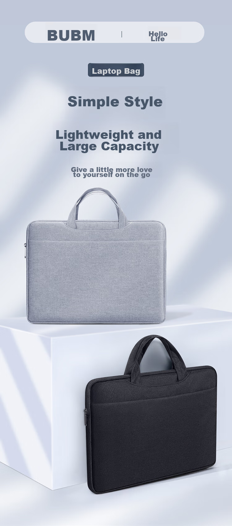 BUBM Laptop Bag, Handheld 14-Inch, Suitable for Men, Compatible with Apple MacBook And Huawei Laptops, Business Travel Computer Sleeve 1