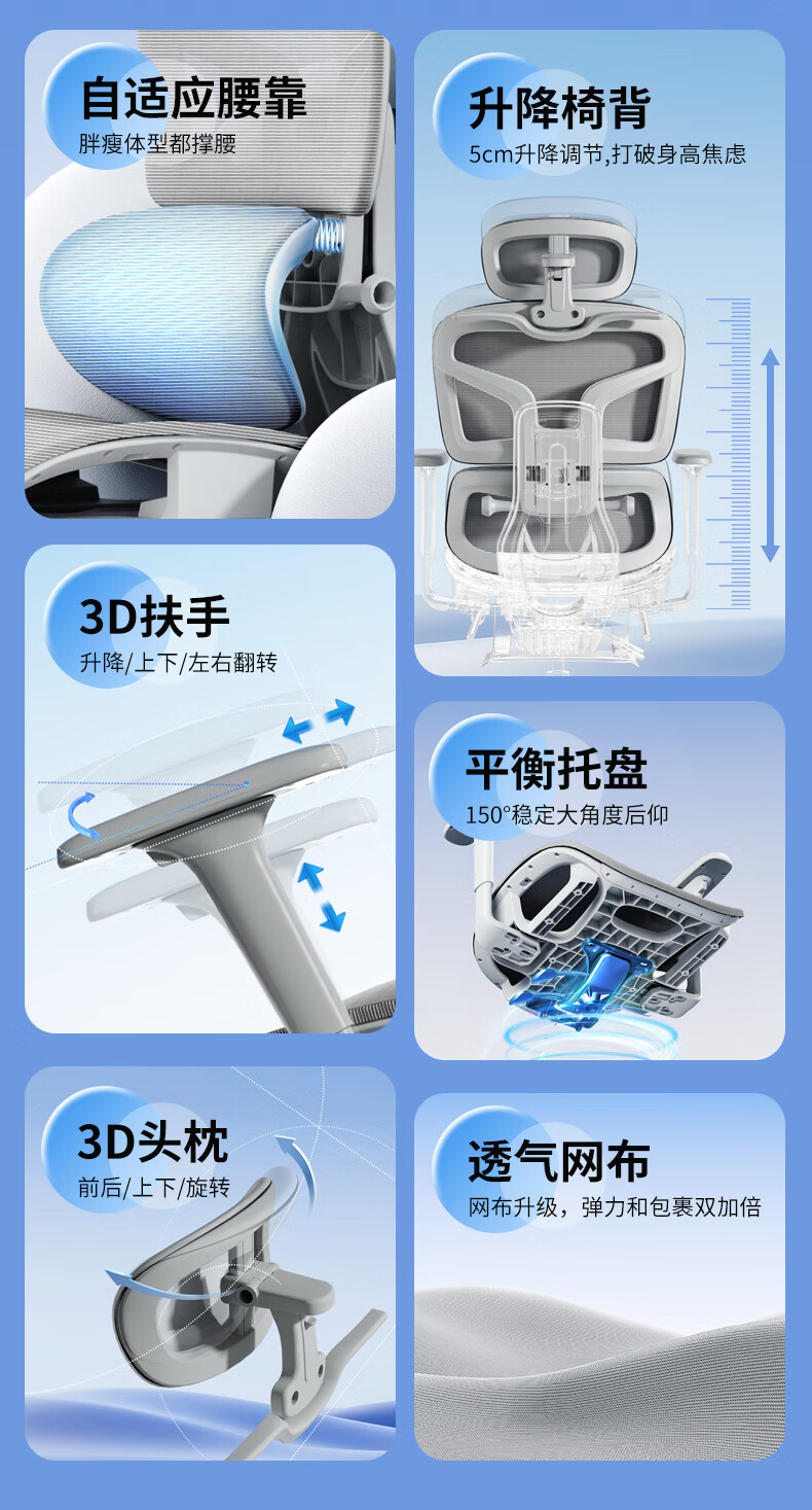 LIANFENG Ergonomic Office Chair for Home Use, Comfortable for Long Sitting, Reclining, Suitable for Students, Computer Work, Back Support, Gaming Chair 2