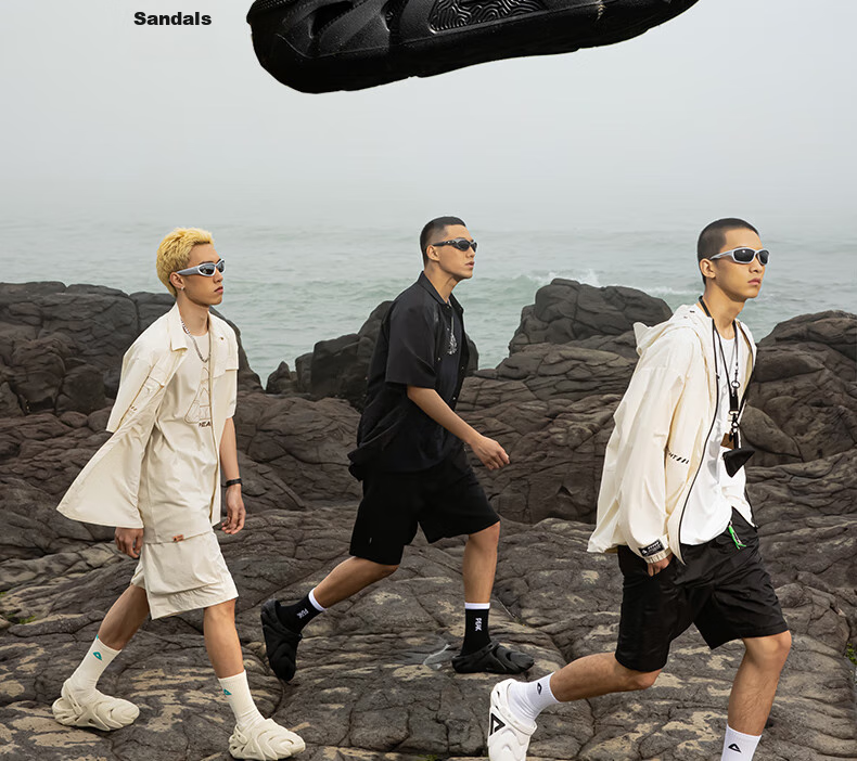 PEAK Taiji Kunpeng Slippers, Summer Thick-Soled Heightening Non-Slip Sandals, Squishy Feeling Sports Casual Beach Shoes, ET42811L 13
