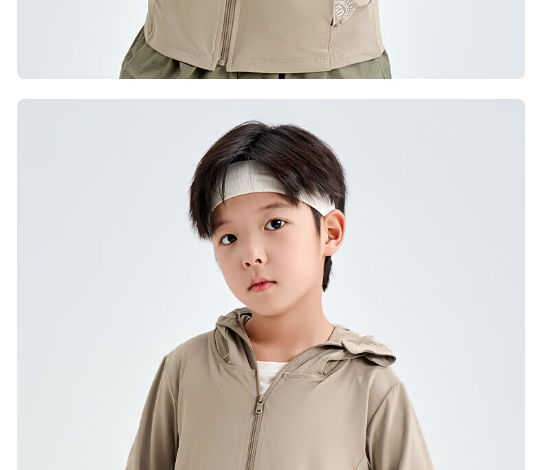 Luomeng Children's Summer New UV Protection Sun Protection Clothing, Kids' Air Conditioning Shirt, Light Gray Sun Protection Clothing, Size 160 28