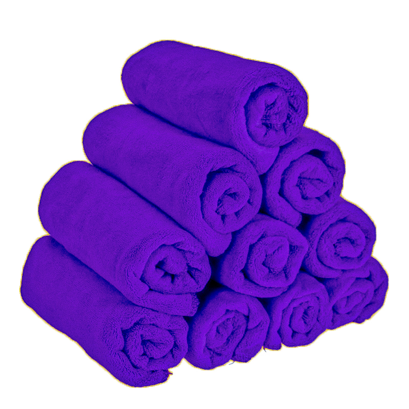 Good Weather Cleaning Cloths for Car Washing, Glass Wiping, Housekeeping, Cleaning, And General Maintenance - Purple, Thickened, 10 Pieces, 30*70 Cm