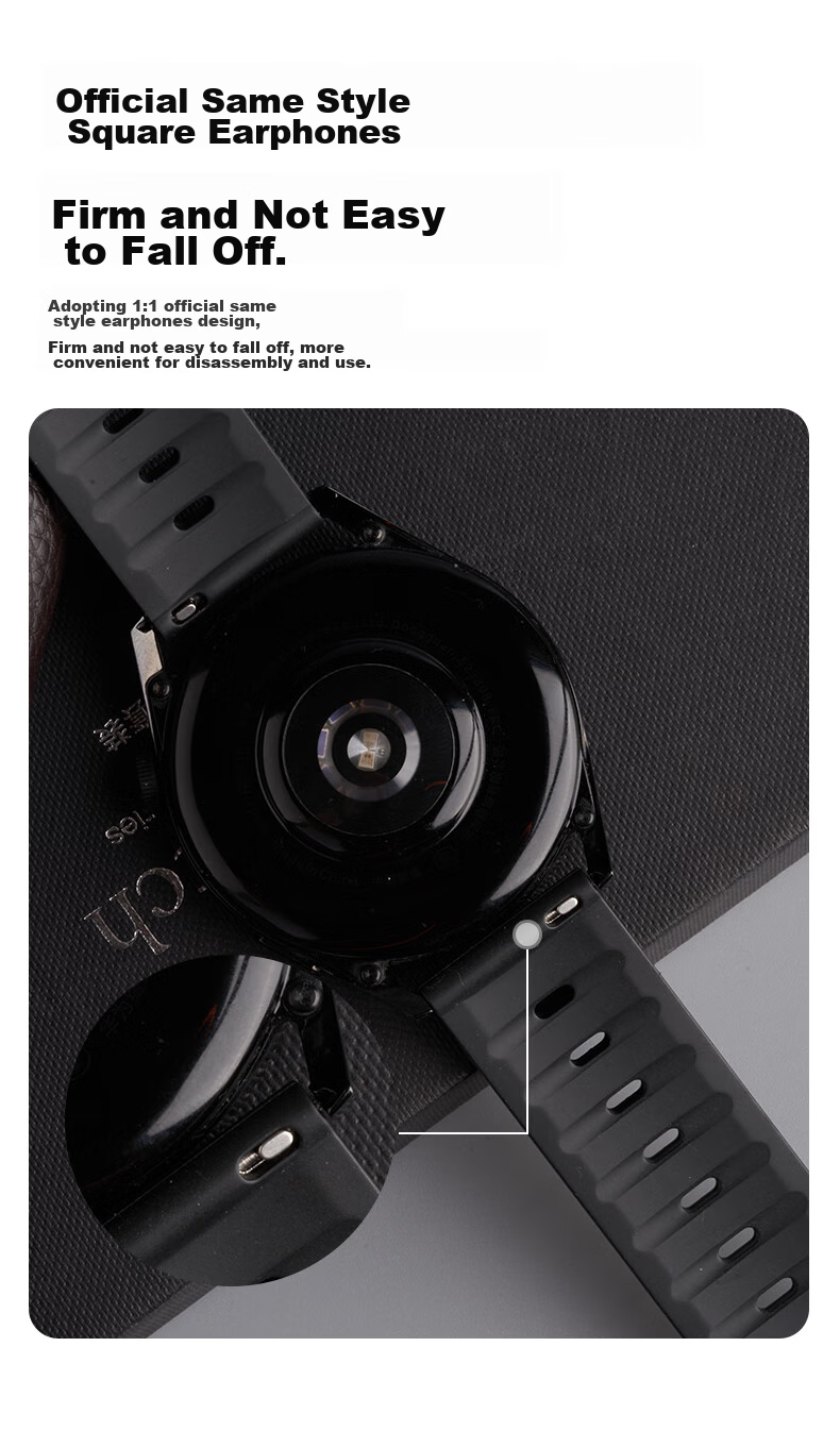 Watchbond Compatible with Huawei Watch 6/6 Pro/5/GT7 Pro/6 Pro Strap, GT7/6/5/4 Men's FKM Fluoroelastomer Watch 4 Pro Business Style 46mm Wristband 14