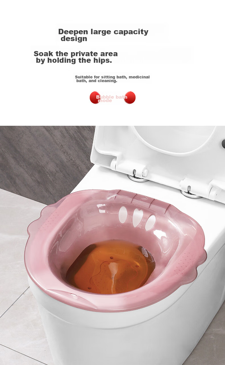 HOY BELL Sitz Bath Basin for Postpartum Women's Perineal Care, Male And Female Intimate Cleansing Basin, Medication Soaking without Squatting, Flushable Toilet Seat 3