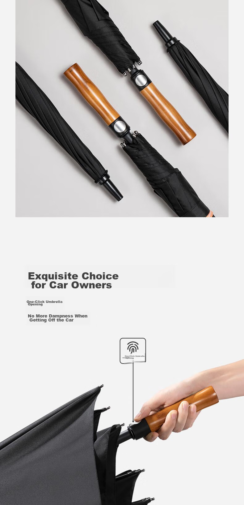 Marie Claire Oversized Umbrella, Straight Handle, Reinforced Windproof, Enlarged Double-Person Long Handle Umbrella, Straight Pole Umbrella for Business And Me 3