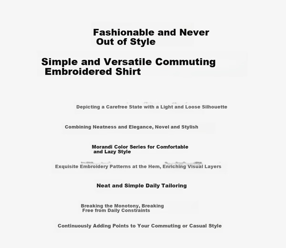 Chushen Spring And Autumn Long-Sleeve Shirt for Women, Wilderness Maillard Floral Embroidery Elegant Office Versatile Blouse S143C2024 2