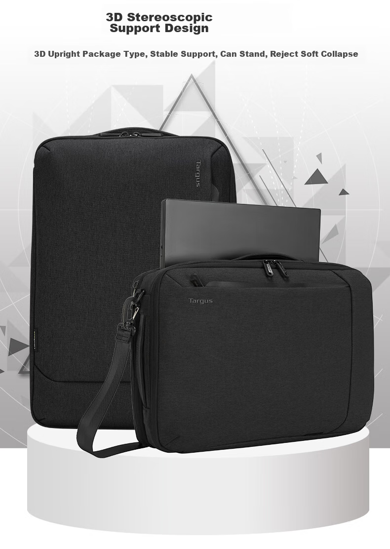TARGUS Laptop Backpack, 15.6-Inch Business Backpack, Single Shoulder Crossbody Briefcase, Multi-Purpose Bag, Black, 587 14