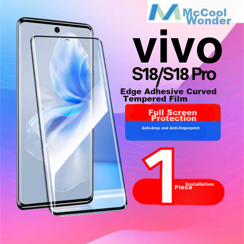 Защитное стекло MAIKUQI для Vivo S18/S18 Pro, полноэкранная защита, HD Clear, защита от царапин и отпечатков пальцев, 1 шт.
