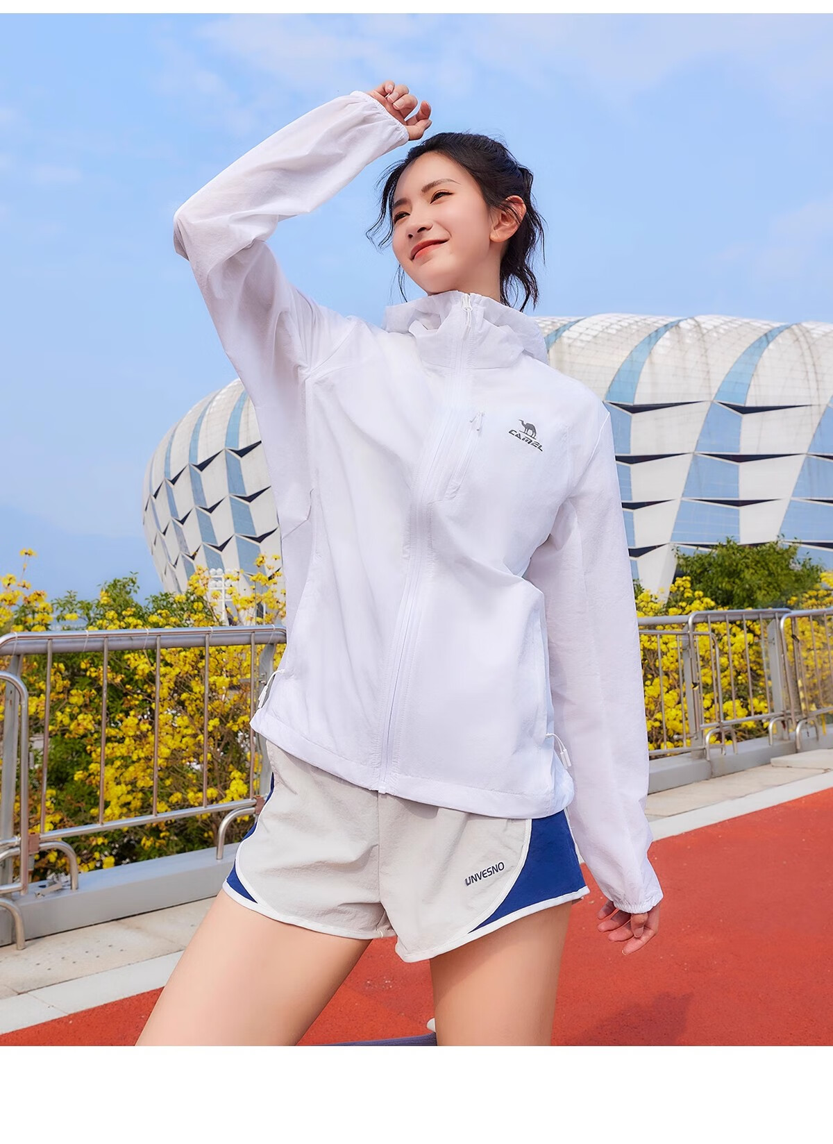 CAMEL [Xueshan Shell] Summer Sun Protection Clothing for Men And Women, Outdoor Sports Wear, Ice-Cool Loose Hooded New Lightweight Jacket 5