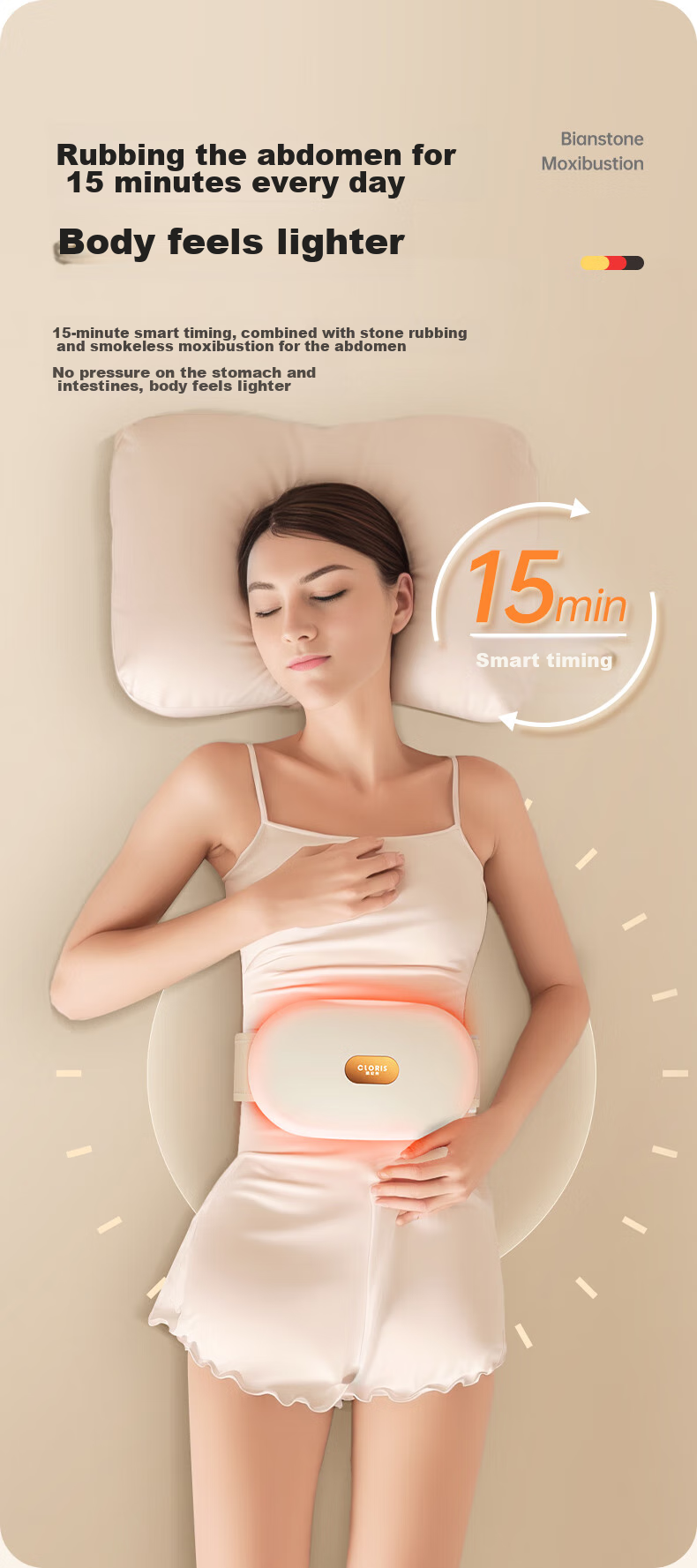 CLORIS German Lumbar Massager Waist Massager Lumbar Muscle Strain Relief Heating Waist Support Pain Relief Device Birthday Gift for Parents and Wife H869 9